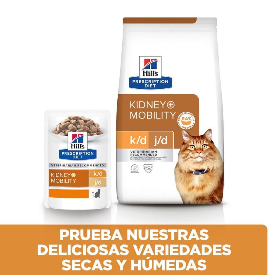 12 sobres x 85 g Hill's Prescription Diet k/d + Mobility j/d Pollo sobre para gatos, , large indicador imagen numero 6